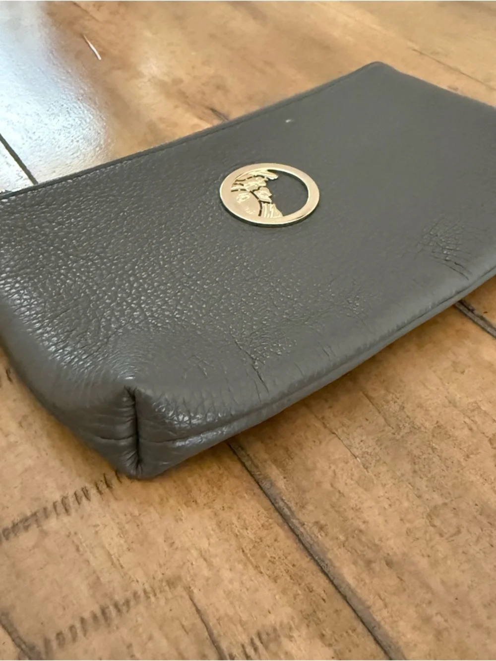 Versace Collection Medusa Grey Leather Wristlet